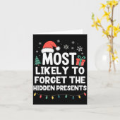 Most Likely To Forget The Hidden Christmas Funny  カード (黄色い花)