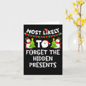 Most Likely To Forget The Hidden Funny Christmas  カード (黄色い花)