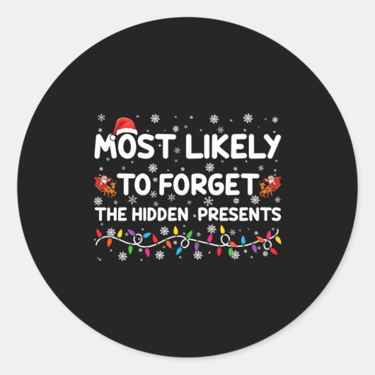 Most Likely To Forget The Hidden Xmas _1  ラウンドシール (正面)