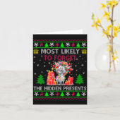 Most Likely To Forget The Hidden Zebra Christmas  カード (黄色い花)