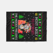 Most Likely To Forget The Hidden Zebra Christmas  フリースブランケット (正面(横))