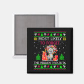 Most Likely To Forget The Hidden Zebra Christmas  マグネット (正面/裏面)