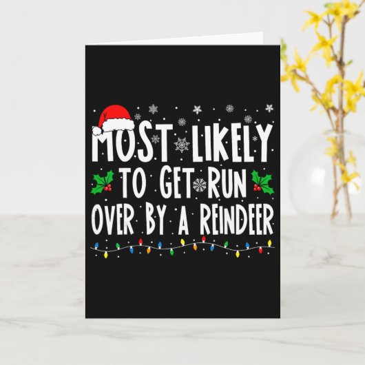 Most Likely To Get Run Over By A Reindeer Matching カード (黄色い花)