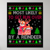 Most Likely To Get Run Over By A Reindeer Matching ポスター (正面)