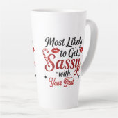 Most Likely to Get Sassy Personalized Mug カフェラテマグ (右アングル)