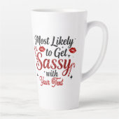 Most Likely to Get Sassy Personalized Mug カフェラテマグ (右)