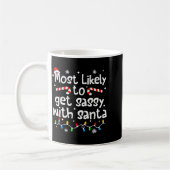 Most Likely To Get Sy With Santa Funny Christmas M コーヒーマグカップ (左)