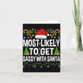 Most Likely To Get Sy With Santa Xmas Matching Chr カード (正面)