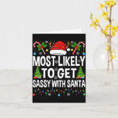 Most Likely To Get Sy With Santa Xmas Matching Chr カード (黄色い花)