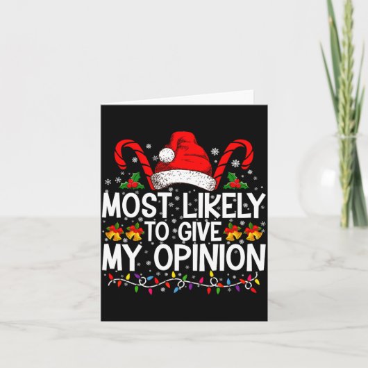 Most Likely To Give My Onion Funny Christmas  カード (正面)