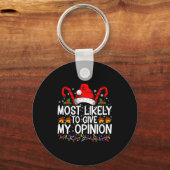 Most Likely To Give My Onion Funny Christmas キーホルダー (正面)