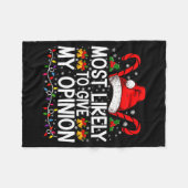 Most Likely To Give My Onion Funny Christmas  フリースブランケット (正面(横))