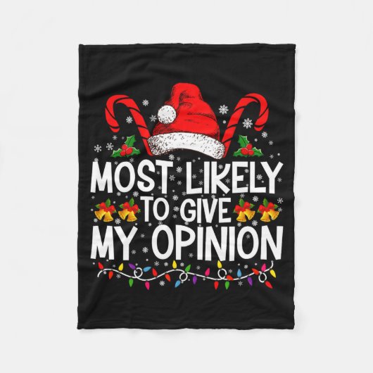 Most Likely To Give My Onion Funny Christmas  フリースブランケット (正面)