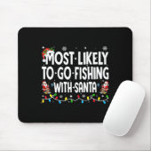 Most Likely To Go Fishing With Santa Christmas Mat マウスパッド (マウス)