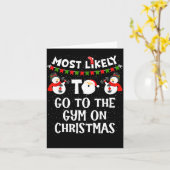 Most Likely To Go Gym On Christmas Funny Family Sn カード (黄色い花)
