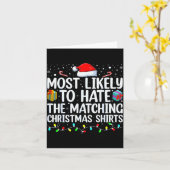 Most Likely To Hate Matching Christmas Funny Famil カード (黄色い花)