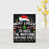 Most Likely To Hate Matching Christmas Funny Famil カード (黄色い花)