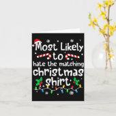 Most Likely To Hate The Matching Christmas Matchin カード (黄色い花)