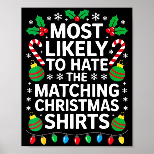 Most Likely To Hate The Matching Christmas Shirts ポスター (正面)
