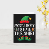 Most Likely To Hate This Shirt Matching Christmas カード (黄色い花)