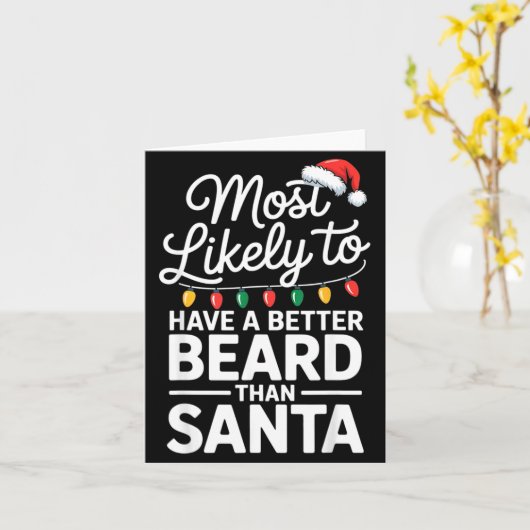 Most Likely To Have A Better Beard Than Santa Funn カード (黄色い花)