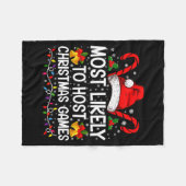 Most Likely To Host Christmas Games Family  フリースブランケット (正面(横))