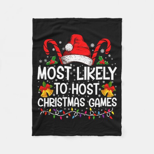 Most Likely To Host Christmas Games Family  フリースブランケット (正面)
