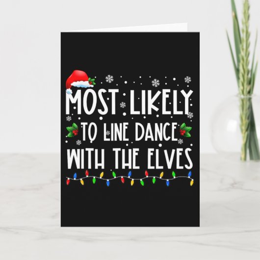 Most Likely To Line Dance With Elves Christmas Dan カード (正面)