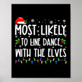 Most Likely To Line Dance With Elves Christmas Dan ポスター (正面)
