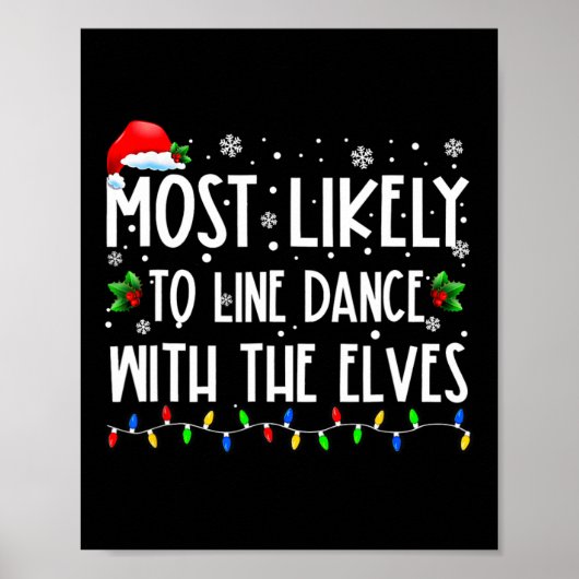 Most Likely To Line Dance With Elves Christmas Dan ポスター (正面)