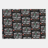 Most Likely To Miss Xmas While Gaming Family Xmas ラッピングペーパーシート (正面)