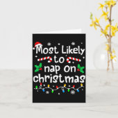Most Likely To Nap On Christmas Christmas Matching カード (黄色い花)