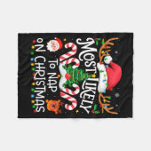 Most Likely To Nap On Christmas Family Matching Ch フリースブランケット (正面(横))