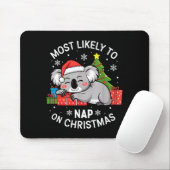 Most Likely To Nap On Christmas Funny Koala Xmas F マウスパッド (マウス)