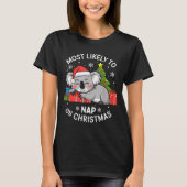 Most Likely To Nap On Christmas Funny Koala Xmas F Tシャツ (正面)