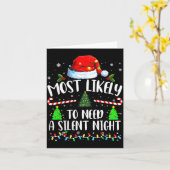 Most Likely To Need A Silent Night Family Matching カード (黄色い花)
