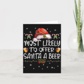 Most Likely To Offer Santa A Beer Christmas Drinki カード (正面)