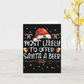 Most Likely To Offer Santa A Beer Christmas Drinki カード (黄色い花)
