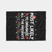 Most Likely To Organize All The Xmas Baby フリースブランケット (正面(横))