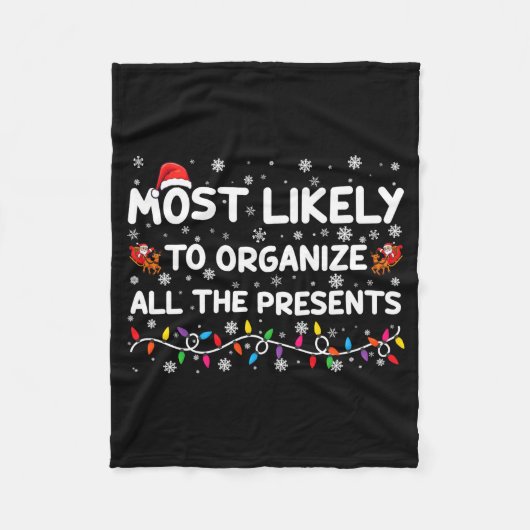 Most Likely To Organize All The Xmas Baby フリースブランケット (正面)