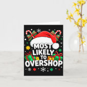 Most Likely To Overshop Shirt Family Christmas Sho カード (黄色い花)