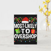 Most Likely To Overshop Shopng Squad Xmas Family C カード (黄色い花)