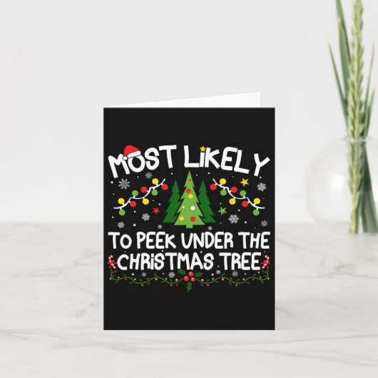 Most Likely To Peek Under The Christmas Tree Chris カード (正面)