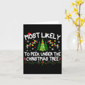 Most Likely To Peek Under The Christmas Tree Chris カード (黄色い花)