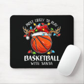 Most Likely To Play Basketball With Santa Christma マウスパッド (マウス)