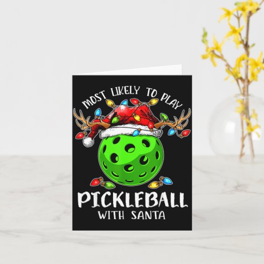 Most Likely To Play Ckleball With Santa Christmas  カード (黄色い花)