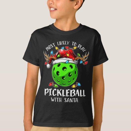 Most Likely To Play Ckleball With Santa Christmas  Tシャツ (正面)