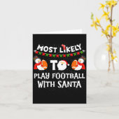 Most Likely To Play Hockey With Santa Christmas  カード (黄色い花)