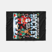 Most Likely To Play Hockey With Santa Christmas  フリースブランケット (正面(横))