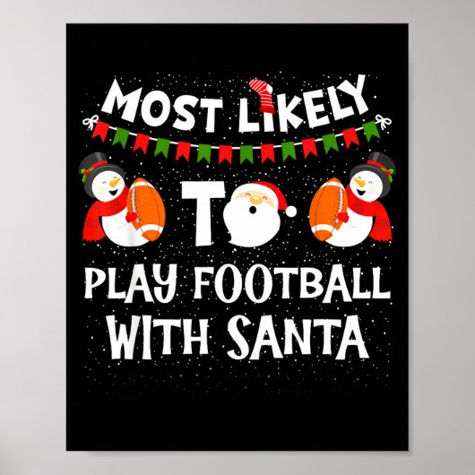 Most Likely To Play Hockey With Santa Christmas  ポスター (正面)